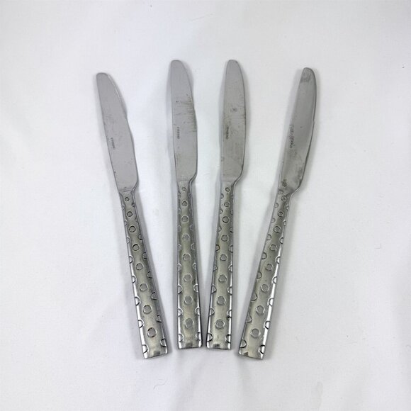 Cirque Stainless Steel Oneida Flatware 4 Knives Discontinued Bubbles Dots - Picture 4 of 4